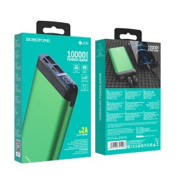 Powerbank Borofone BJ10 10000mAh 2USB 2A с дисплеем зеленый