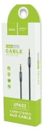Аудиокабель AUX 3,5mm Hoco 1m UPA03 черный