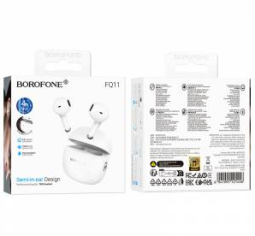 Беспроводные наушники TWS Borofone FQ11 BT5.4/30mAh (300mAh)/4ч белые