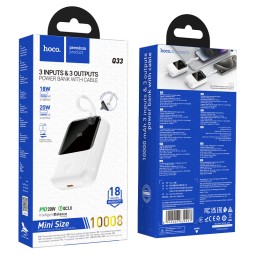Powerbank Hoco Q33 10000mAh 18W/20W  1USB/2USB-C белый