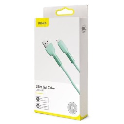 Usb Кабель-зарядка Lightning Baseus Silica Gel 3A 1м (CALGJ-06) бирюзовый