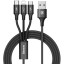 Usb Кабель-зарядка Micro+Lightning+Type-C Baseus Rapid 3A 1.2м (CAMLT-SU01) черный