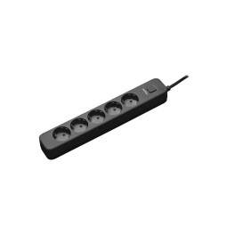 Perfeo сетевой фильтр "POWER STREAM", 2500W, 1,5м, 5 розеток, черный