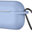 Силиконовый чехол для AirPods Pro 2 c карабином голубой