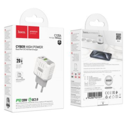Сетевое зар. устр. Hoco C135A 1USB/1C 3A 20W белое