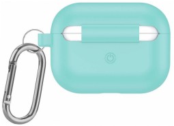 Силиконовый чехол для AirPods 3 c карабином бирюзовый