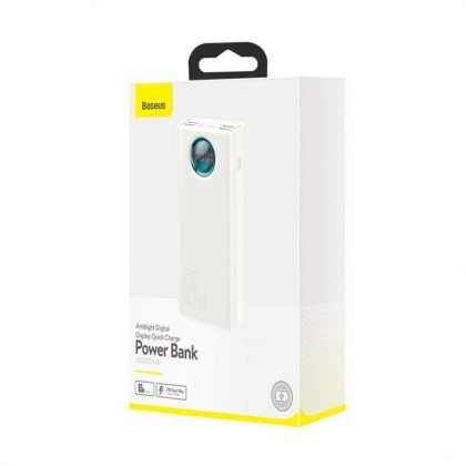 Powerbank Baseus Amblight Digital Display 30000mAh 4USB/USB-C 65W PPLG000102 белый