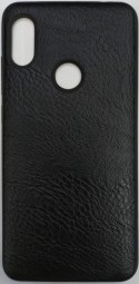 Накладка для Xiaomi Redmi Note 6 Pro силиконовая под кожу чёрный