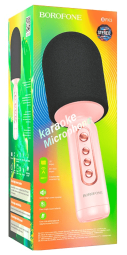 Микрофон для караоке Borofone BFK3 1200mAh 6h BT5.0 розовый