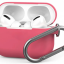 Силиконовый чехол для AirPods Pro 2 c карабином малиновый