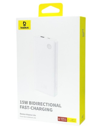 Powerbank Baseus Airpow Lite 10000mAh 1USB/1C 15W (P10067500213-00) белый