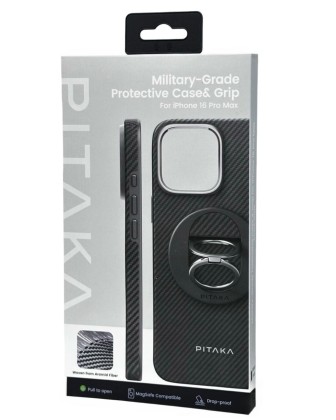 Накладка для i-Phone 16 Pro Max 6.9" Pitaka Military-Grade Protective Case&Grip 3 черно-серый