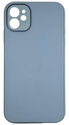 Чехол-накладка для i-Phone 11 силикон (стеклянная крышка) светло-серая