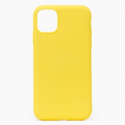Накладка для i-Phone 13 Pro Silicone icase под оригинал, камера закрыта №04 желтая