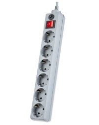 Сетевой фильтр Perfeo Power+ (PF-PP-6/3,0-G) 3м/6 розеток серый