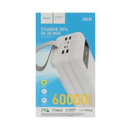 Powerbank Hoco J86B 60000mAh 20W 4USB/Type-C/Micro с дисплеем белый