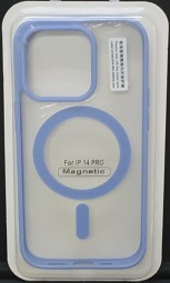 Накладка для i-Phone 14 Pro 6.1" Magsafe силикон прозрачный бока лиловая