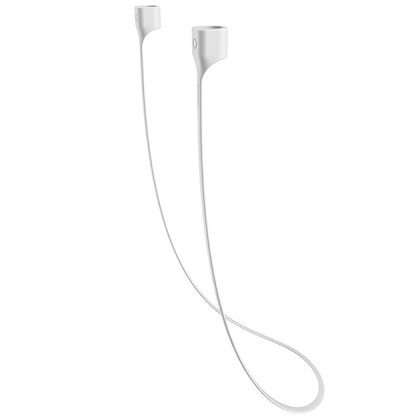 Силиконовый шнурок-держатель для AirPods Baseus Strap (ACGS-A0G) серебристый