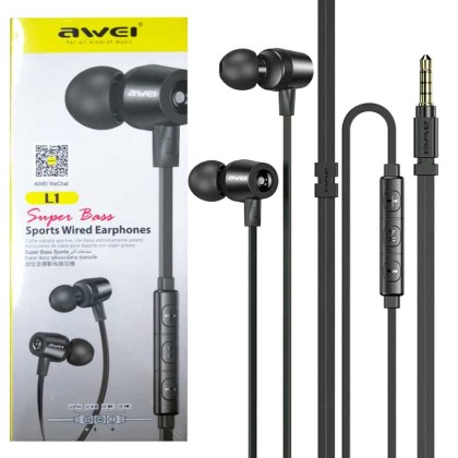 Стереонаушники AWEI с микрофоном L1 черные