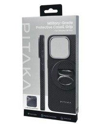Накладка для i-Phone 16 Pro 6.3" Pitaka Military-Grade Protective Case&Grip 3 черно-серый