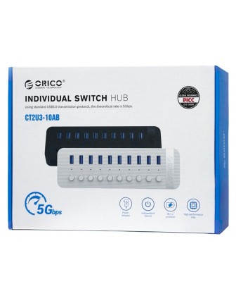 USB3.0 хаб Orico CT2U3-10AB USB3.0x10 черный