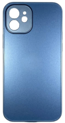Чехол-накладка для i-Phone 11 силикон (стеклянная крышка) голубая