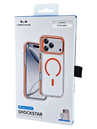 Накладка для i-Phone 17 Pro Max Keephone Shockstar MagSnap оранжево-прозрачный