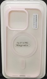 Накладка для i-Phone 14 Pro 6.1" Magsafe силикон прозрачный бока розовая