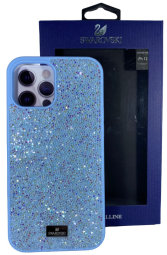 Накладка для i-Phone 12 Pro Max 6.7" Swarovski голубой