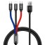 Кабель-зарядка Baseus Three Primary Micro+Lightning+Type-C 3.5A 30см (CAMLT-ASY01) черный
