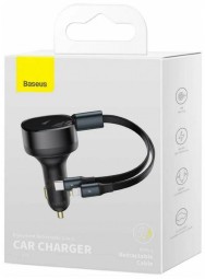 Автомобильное заряд. устр. Baseus Enjoyment 2в1 30W с каб. Type-C/Lightning CGTX000001 черное