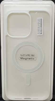 Накладка для i-Phone 14 Pro Max 6.7" Magsafe силикон прозрачный бока белая