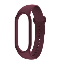 Ремешок для Xiaomi Mi Band 5 силиконовый бордовый