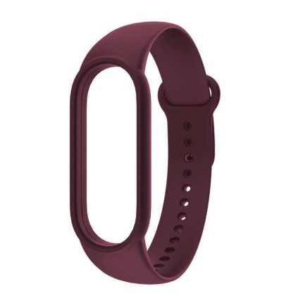 Ремешок для Xiaomi Mi Band 5 силиконовый бордовый