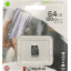 micro SDXC карта памяти Kingston 64GB Class10 100R A1 Canvas Plus без ад..(SDCS2/64GBSP)