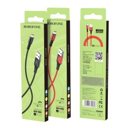 Usb Кабель-зарядка Micro Borofone X20 Enjoy 2A 1м в нейлоновой оплётке чёрный