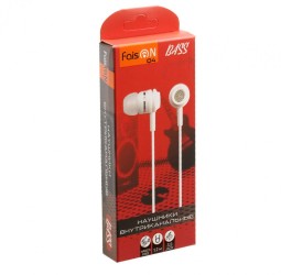 Наушники с микрофоном Faison Q4 Bass 1.2м белые