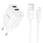 Сетевое зар. устр. Hoco C141A с шнуром Lightning 2USB 2.1A белое