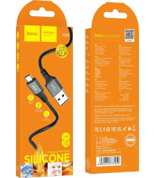 Usb Кабель-зарядка Micro Hoco X86 3A 1м мягкий силиконовый черный