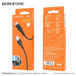 Usb Кабель-зарядка Micro Borofone BX30 Silicone 2.4A 1м силиконовый чёрный