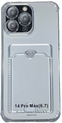 Чехол-накладка силикон с карманом под карту i-Phone 14 Pro Max 6.7" прозрачная
