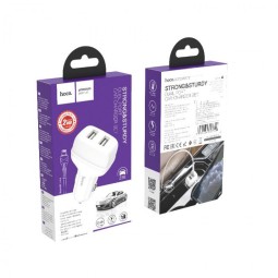 Автомобильное заряд. устр. Hoco Z36 с шнуром Lightning 2USB 2.4A белое