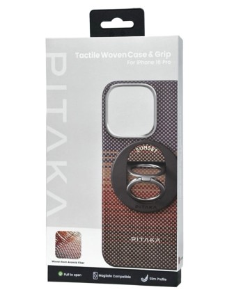 Накладка для i-Phone 16 Pro 6.3" Pitaka Tactile Woven Case&Grip 3 (Sunset)