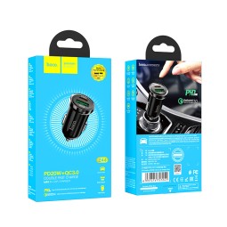 Автомобильное заряд. устр. Hoco Z44 1USB/3A 1C/20W черное
