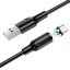 Usb Кабель-зарядка магнитный Type-C Borofone BX41 Amiable 3A 1м силиконовый черный