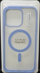 Накладка для i-Phone 14 Pro Max 6.7" Magsafe силикон прозрачный бока лиловая