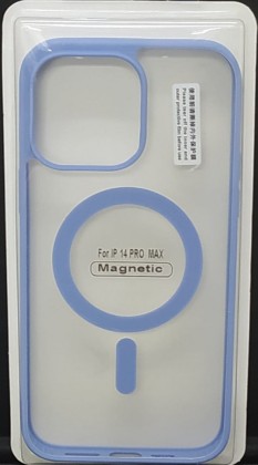 Накладка для i-Phone 14 Pro Max 6.7" Magsafe силикон прозрачный бока лиловая