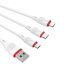 Usb Кабель-зарядка Borofone X17 3-in-1 Enjoy Lightning/Micro/Type-C 2.4A 1м силиконовый белый