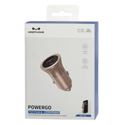 Автомобильное заряд. устр. Keephone Powergo 1USB/1C 48W розовый