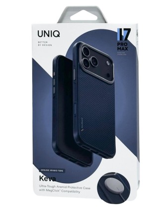 Накладка для i-Phone 17 Pro Max Uniq Keva Magsafe синяя